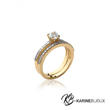 Bague alliance et solitaire...