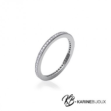 Anneau fin Alford argent et...