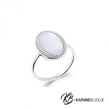 Bague nacre Angels argent.