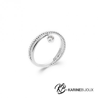 Bague Denver pampille argent.