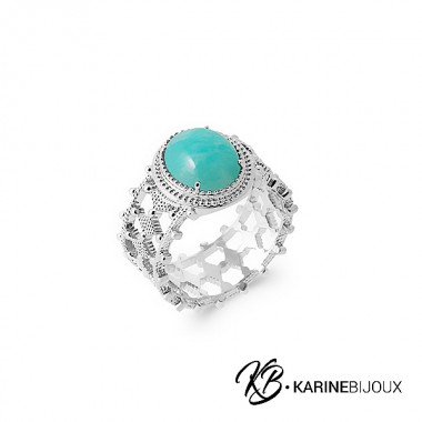 Bague Amazonite argent.