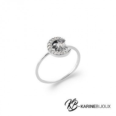 Bague Dayton lune argent.