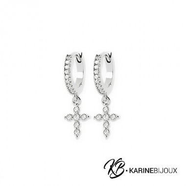 Boucles croix pampilles...