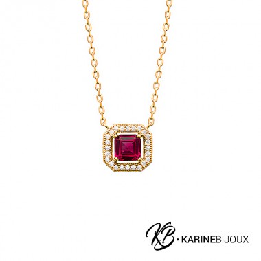 Collier Gwen pierre rouge...