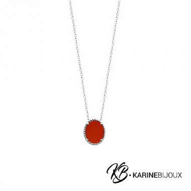 Collier Assia agate rouge...