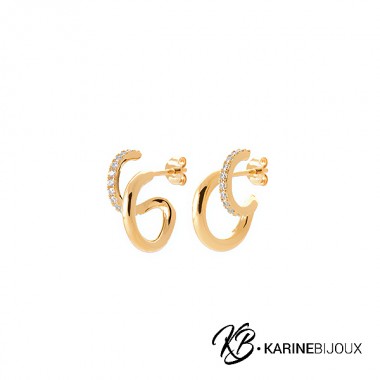 Double anneaux Zenna plaqué or