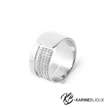 Bague large argent Sélena.