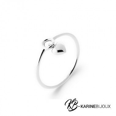 Bague pampille cœur Argent...