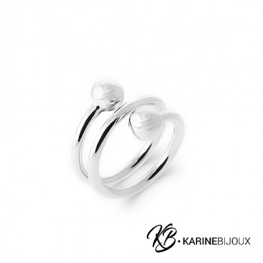 Bague argent boules Aélyse.
