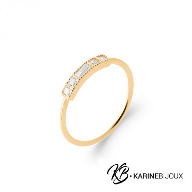 Bague fine plaqué or Imaé.