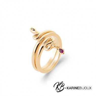 bague serpent plaqué or...