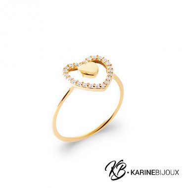 bague cœur plaqué or lénaïs.