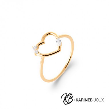 Bague fine cœur plaqué or...