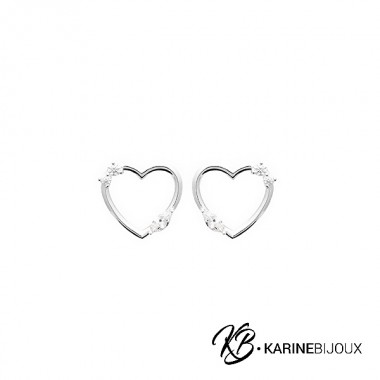 Boucles cœur argent et...
