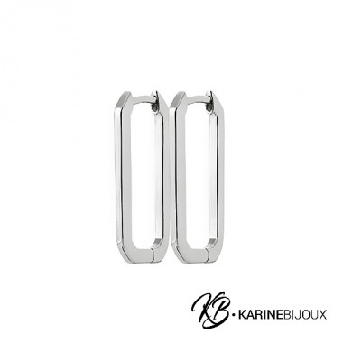 Créoles rectangle argent...