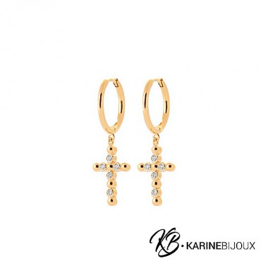 Boucles d'oreilles croix et...