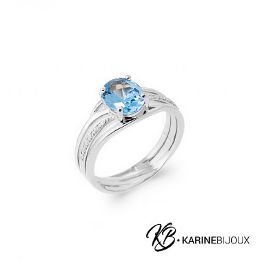 Bague pierre bleu océan...