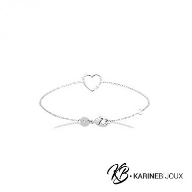 Bracelet fin cœur argent...