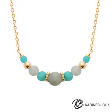 Collier perles Labradorite...