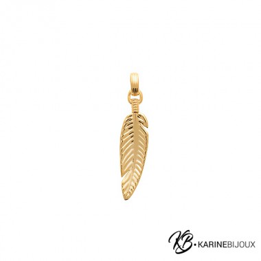 Pendentif plume plaqué or Ava