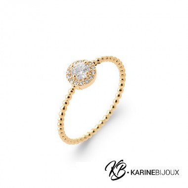 Bague solitaire Nola plaqué...