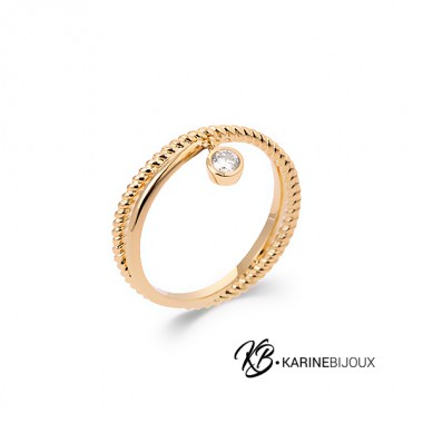 Bague pampille plaqué or...