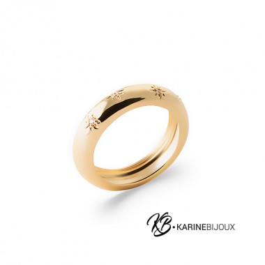 Anneau plaqué or orné...