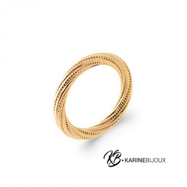 bague anneau torsadé plaqué...