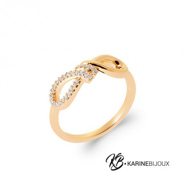 Bague infini plaqué or et...