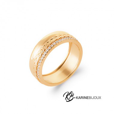 Anneau plaqué or et oxydes...