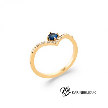 Bague fine plaqué or pierre...