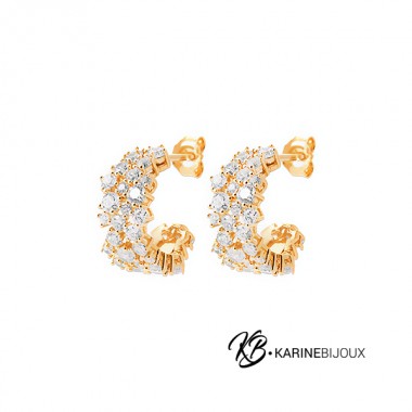 Demi anneaux plaqué or et...