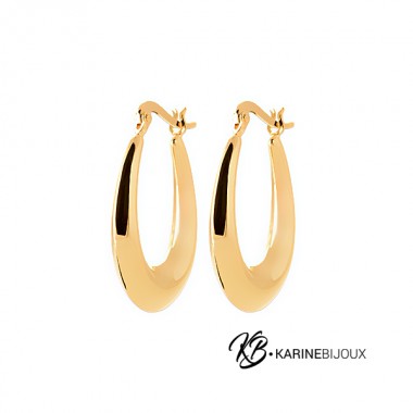 Créoles ovales plaqué or Keira