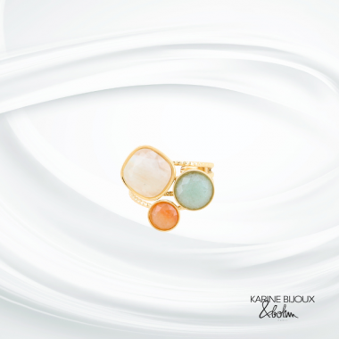 Bague aventurine orange et...