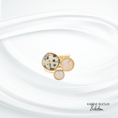Bague jaspe dalmatien...