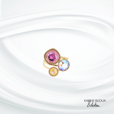 Bague cristal lila acier...