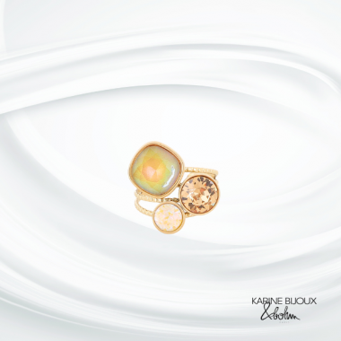 Bague cristal beige...
