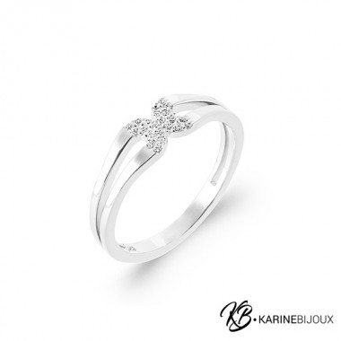 Bague Argent Rhodié Double...
