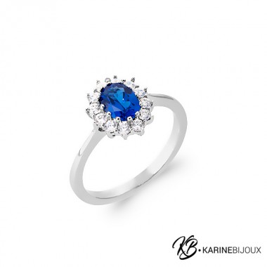 Bague Argent Rhodié Oxydes...