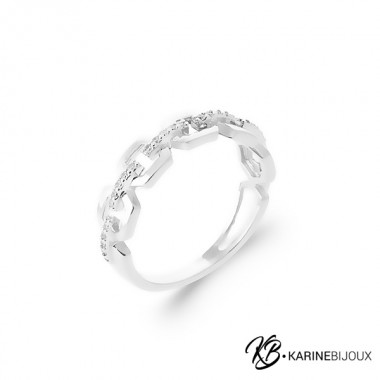 Bague Argent Rhodié Maille...