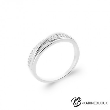 Bague Argent Rhodié Croisée...