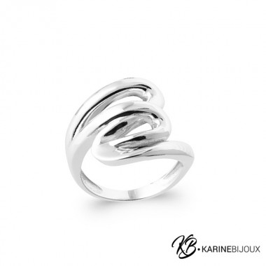 Bague Argent Rhodié Volutes...