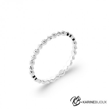 Anneau Argent Rhodié Perlée...