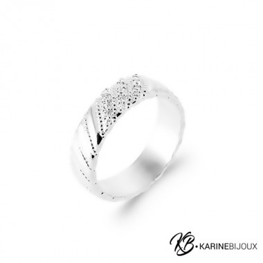 Anneau Argent Rhodié Oxydes...