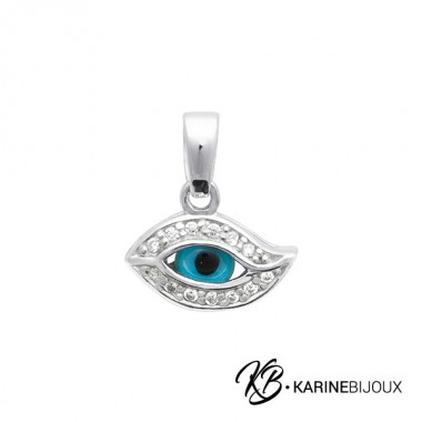 Pendentif Argent Œil Bleu...