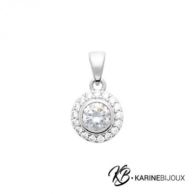 Pendentif Solitaire Argent...