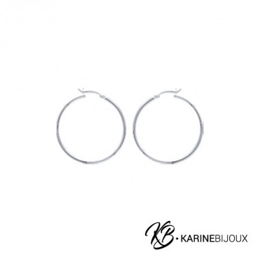 Créoles Caliste 40 mm argent.