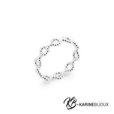 Anneau Inès argent fantaisie.